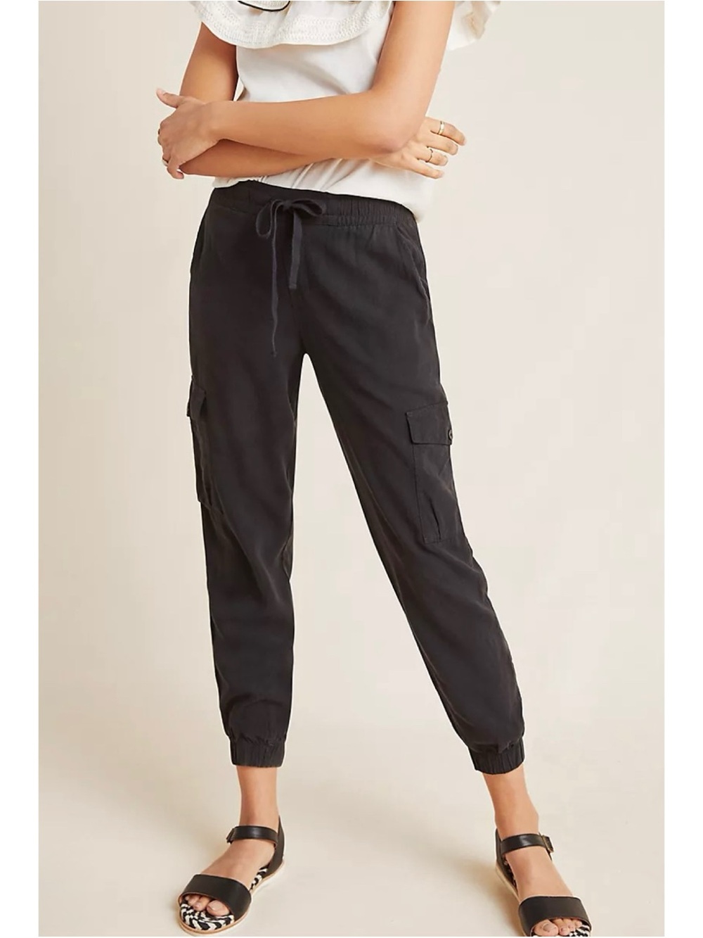 Cloth & Stone Utility Cargo Joggers Size XS Black Charcoal Anthropologie